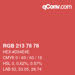 Farbcode: RGB 213 78 78 | qconv.com