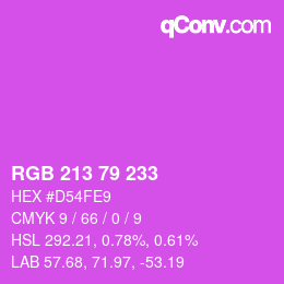 Color code: RGB 213 79 233 | qconv.com