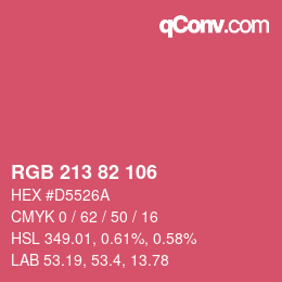 Color code: RGB 213 82 106 | qconv.com