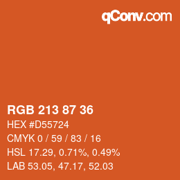Color code: RGB 213 87 36 | qconv.com