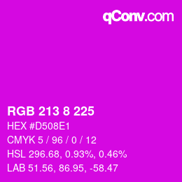 カラーコード: RGB 213 8 225 | qconv.com