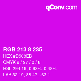Color code: RGB 213 8 235 | qconv.com