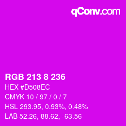 Color code: RGB 213 8 236 | qconv.com