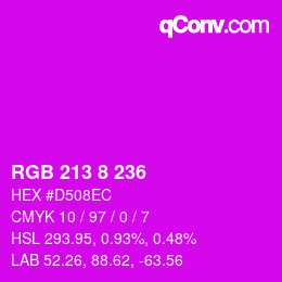 カラーコード: RGB 213 8 236 | qconv.com