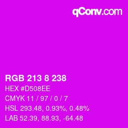 カラーコード: RGB 213 8 238 | qconv.com