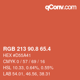 カラーコード: RGB 213 90.8 65.4 | qconv.com