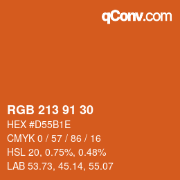 カラーコード: RGB 213 91 30 | qconv.com