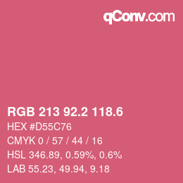 カラーコード: RGB 213 92.2 118.6 | qconv.com