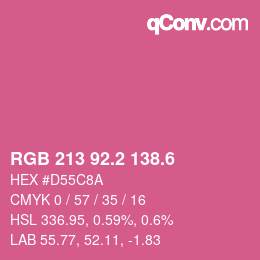 カラーコード: RGB 213 92.2 138.6 | qconv.com