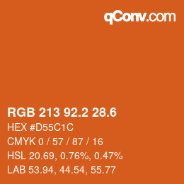 カラーコード: RGB 213 92.2 28.6 | qconv.com