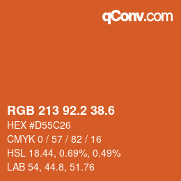 カラーコード: RGB 213 92.2 38.6 | qconv.com