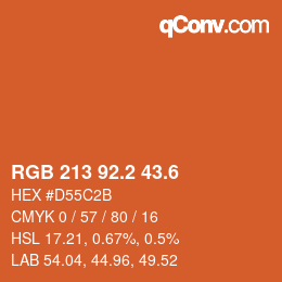 カラーコード: RGB 213 92.2 43.6 | qconv.com