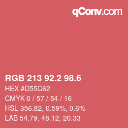 カラーコード: RGB 213 92.2 98.6 | qconv.com