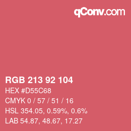 Color code: RGB 213 92 104 | qconv.com