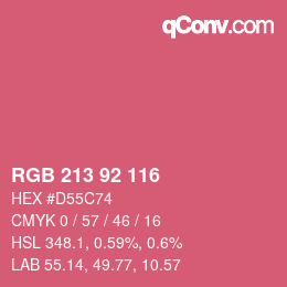 カラーコード: RGB 213 92 116 | qconv.com