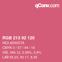 カラーコード: RGB 213 92 120 | qconv.com