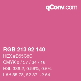 Color code: RGB 213 92 140 | qconv.com