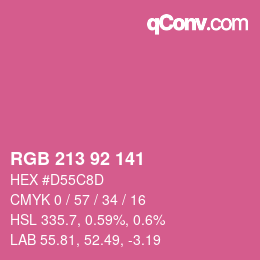 カラーコード: RGB 213 92 141 | qconv.com