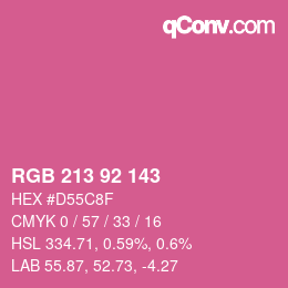 颜色代码: RGB 213 92 143 | qconv.com