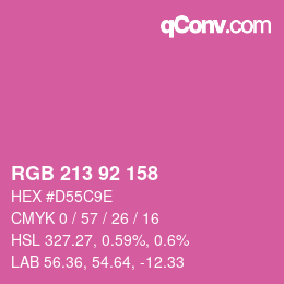 カラーコード: RGB 213 92 158 | qconv.com