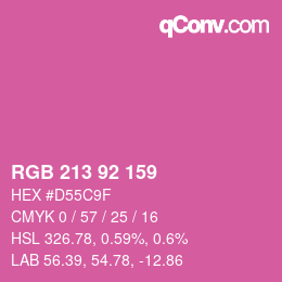 カラーコード: RGB 213 92 159 | qconv.com