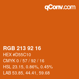 カラーコード: RGB 213 92 16 | qconv.com