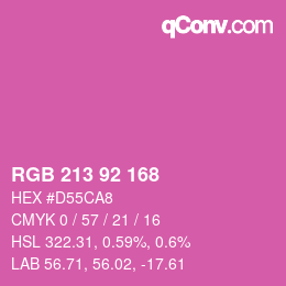 カラーコード: RGB 213 92 168 | qconv.com