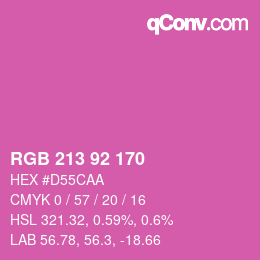 カラーコード: RGB 213 92 170 | qconv.com
