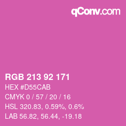 カラーコード: RGB 213 92 171 | qconv.com