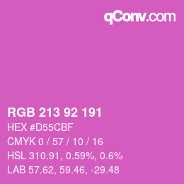 カラーコード: RGB 213 92 191 | qconv.com