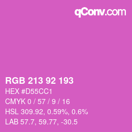カラーコード: RGB 213 92 193 | qconv.com