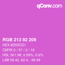カラーコード: RGB 213 92 209 | qconv.com