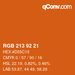 カラーコード: RGB 213 92 21 | qconv.com