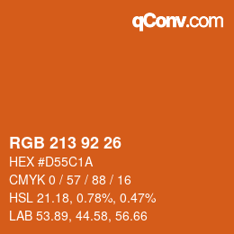 カラーコード: RGB 213 92 26 | qconv.com
