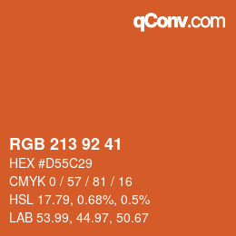 Color code: RGB 213 92 41 | qconv.com