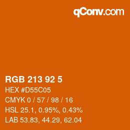 カラーコード: RGB 213 92 5 | qconv.com