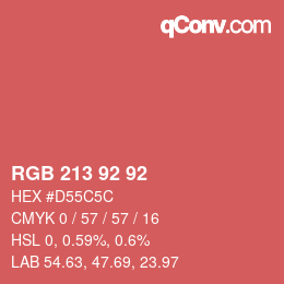 カラーコード: RGB 213 92 92 | qconv.com