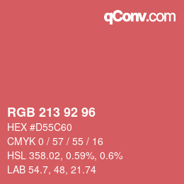 Color code: RGB 213 92 96 | qconv.com