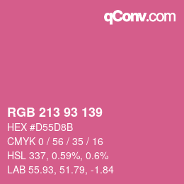 Color code: RGB 213 93 139 | qconv.com