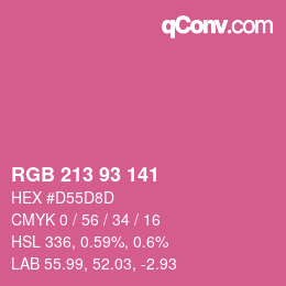 Color code: RGB 213 93 141 | qconv.com