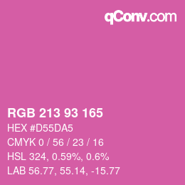 Color code: RGB 213 93 165 | qconv.com