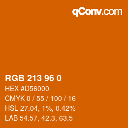 Color code: RGB 213 96 0 | qconv.com