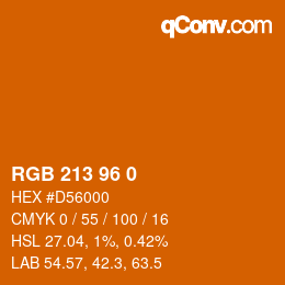カラーコード: RGB 213 96 0 | qconv.com