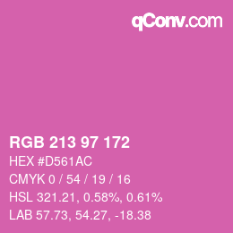 Color code: RGB 213 97 172 | qconv.com