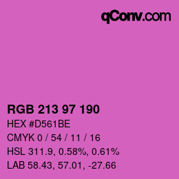 Color code: RGB 213 97 190 | qconv.com