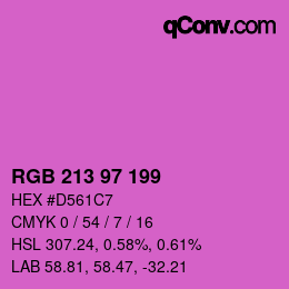 Color code: RGB 213 97 199 | qconv.com