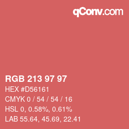 Color code: RGB 213 97 97 | qconv.com