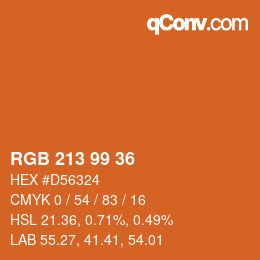 カラーコード: RGB 213 99 36 | qconv.com