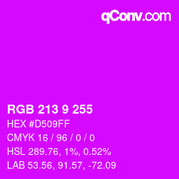 Color code: RGB 213 9 255 | qconv.com