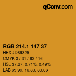 カラーコード: RGB 214.1 147 37 | qconv.com